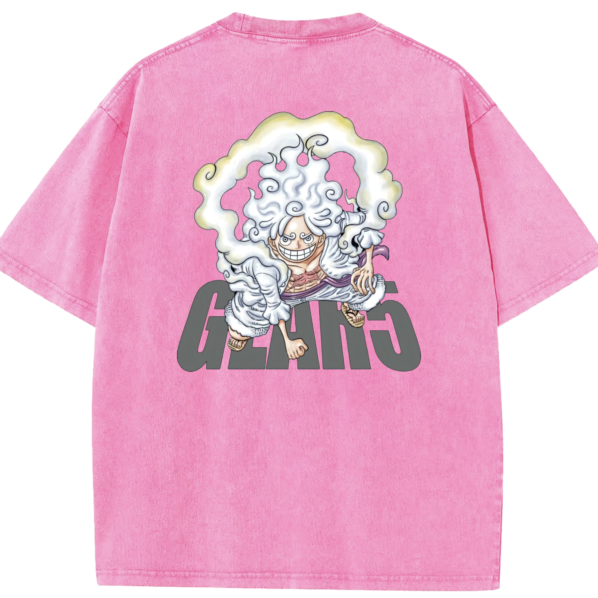 ワンピース モンキー・D・ルフィ ONE PIECE Monkey D. Luffy 綿100% ヴィンテージ風 半袖Tシャツ（背面プリント）